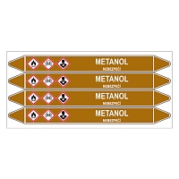 Značení potrubí, metanol,4 ks, 250 × 26 mm